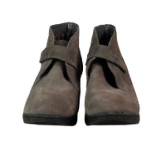 White Mountain Gray Suede Wedge Ankle Boots - Picture 8 of 11